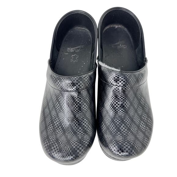 Dansko Professional Pro Clog Shoes Diamond Patent Leather Black Womens Size 37 - Picture 6 of 11